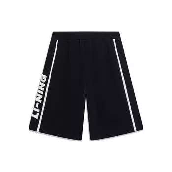 Li-Ning SS23 Вышитый логотип в стиле пэчворк Повседневные шорты унисекс Плавки Черные AKST601-2 L