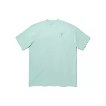 Li Ning Star Letter Футболка с круглым вырезом Удобная Универсальная Свободная с коротким рукавом Мужская футболка Озерно-серо-голубая AHSU261-3 L