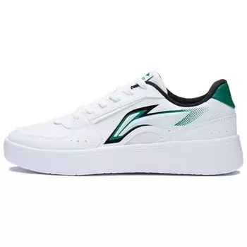 Li Ning Star River Classic противоскользящие легкие прочные низкие кроссовки для скейтбординга мужские белые зеленые AGCS253-1 39