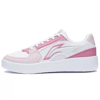 Li Ning Star River Повседневные универсальные утягивающие белые кроссовки Нескользящие амортизирующие прочные дышащие низкие кроссовки для скейтбординга Женские кроссовки AGCS254-3 35