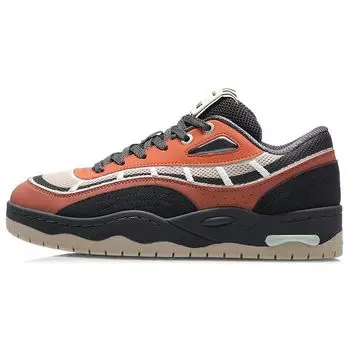 Li Ning Star Speed The One Series Синтетическая кожа Ткань Star Classic Повседневные дышащие низкие кроссовки для скейтбординга Мужские кроссовки Янтарно-коричневые AGCQ367-3 44