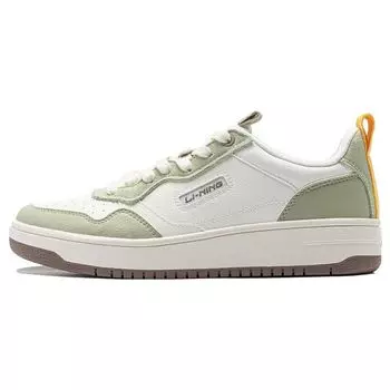 Li Ning Star Sugar Толстая подошва, увеличивающая высоту, нескользящая, амортизирующая, низкая, для скейтбординга, женские кроссовки, зеленые, белые, AGCT472-3 36