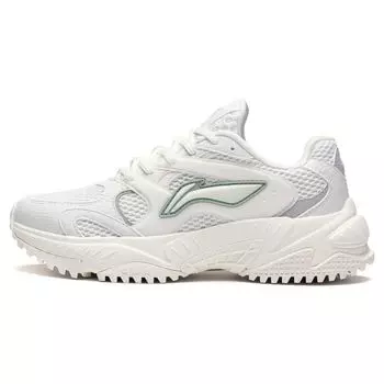 Li Ning Star Wind модные универсальные нескользящие износостойкие низкие спортивные повседневные туфли женские кроссовки белые серые AGCT150-3 35