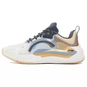 Li Ning Starfire 3 Легкие высокопрочные модные дышащие повседневные туфли мужские кроссовки белого цвета хаки AGLS061-1 44