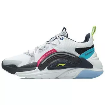 Li Ning Starfire Fabric Синтетическая кожа TPU Амортизирующие Нескользящие Износостойкие Дышащие Легкие Спортивные Повседневные Туфли Среднего Размера AGLR015-1 40