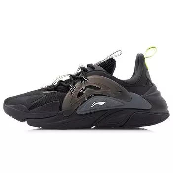 Li Ning Starfire нескользящие износостойкие низкие спортивные повседневные туфли мужские кроссовки черные серые AGLQ057-5 40