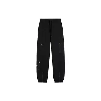 Li-Ning Однотонные джоггеры с рисунком звездного неба и множеством карманов, мужские брюки черного цвета AKLSC89-3 XS