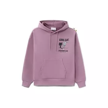 Li-Ning Steven Harrington Series Fun Print Флис Теплый свободный пуловер с капюшоном Унисекс толстовки Лаванда AWDRF79-1 XXL