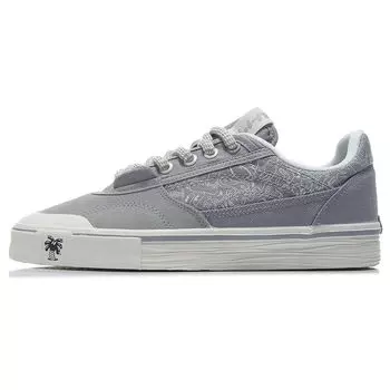 Li Ning Steven Harrington X Canvas Suede Удобные Универсальные Нескользящие Амортизирующие Прочные Низкие Кроссовки Для Скейтбординга Мужские Кроссовки Белоснежно-Серые AECR105-2 44
