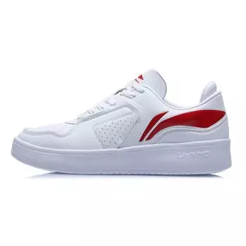 Li Ning Street Player Классические повседневные нескользящие прочные низкие кроссовки для скейтбординга Мужские кроссовки Белые Красные AGCQ251-5 41