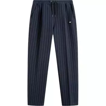 Li-Ning Striped Mid-Rise Drawstring Comfortable Breathable Versatile Straight-Leg Knit Sports Pants Men pants Blue AKXV001-1 S