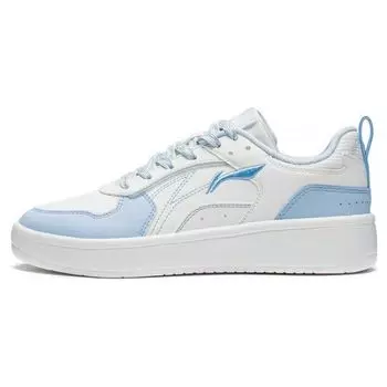 Li Ning Sui Sui Повседневные универсальные утягивающие белые кроссовки Нескользящие износостойкие дышащие низкие кроссовки для скейтбординга Женские кроссовки Синие AGCT148-4 35