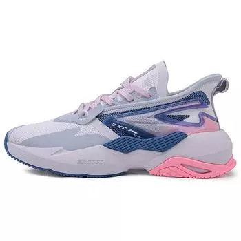 Li Ning Суперлегкие дышащие нескользящие прочные спортивные повседневные кроссовки с низким верхом для женщин, белые/синие AGLQ028-5 35