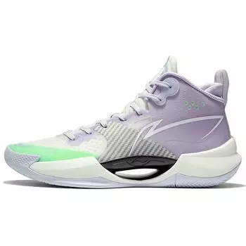 Li-Ning Суперлегкая серия амортизирующих нескользящих износостойких баскетбольных кроссовок среднего размера для мужчин сиреневые ABAS027-5 39