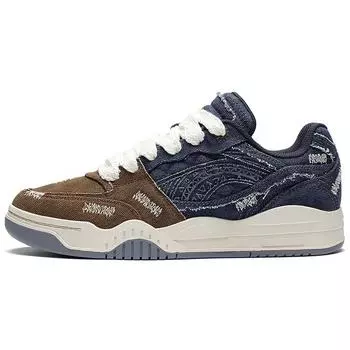Li-Ning Светло-голубые джинсовые износостойкие дышащие низкие кроссовки для скейтбординга мужские кроссовки коричневые AGCS427-5 41