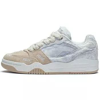 Li-Ning Светло-голубые джинсовые износостойкие дышащие низкие кроссовки для скейтбординга женские кроссовки белые коричневые AGCS427-6 36