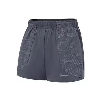 Li-Ning Светоотражающие быстросохнущие крутые спортивные шорты Женские брюки Черное дерево Светоотражающее серебро AKST478-2 L