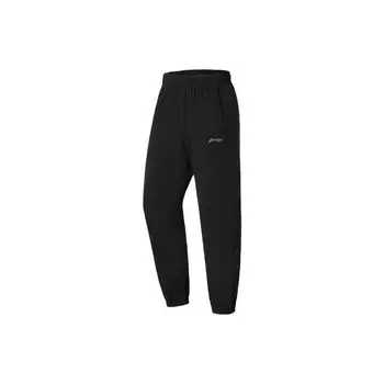 Li Ning светоотражающие быстросохнущие прохладные длинные брюки трикотажные спортивные брюки мужские низ черные AYKS367-2 S