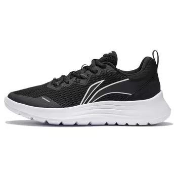 Li-Ning Светоотражающие нескользящие износостойкие дышащие низкие повседневные кроссовки для бега женские кроссовки черные белые ARST090-1 35