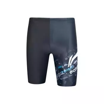 Li Ning Swimming Series Printed Letter Mid Waist Прямые шорты для плавания Мужские купальные костюмы Черный ASLT095-1 M