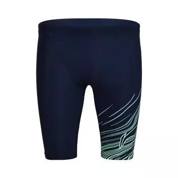 Li-Ning Swimming Series Printed Mid-Rise Straight Swim Trunks Men swimwear Sailor-Blue ASLT091-2 S