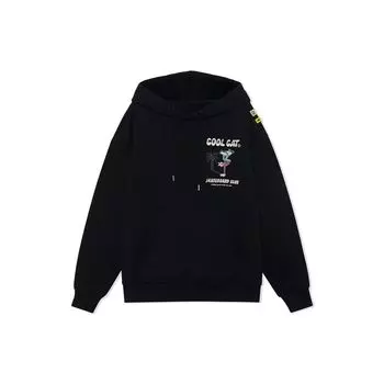 Li-Ning Свитшот из флиса с забавным принтом, унисекс, черный AWDRF79-3 M