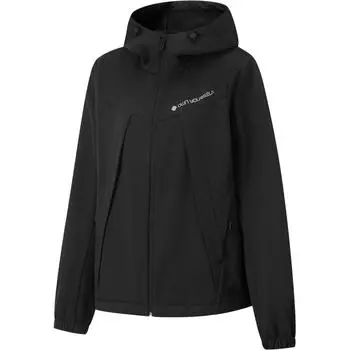 Li Ning свободная флисовая куртка с капюшоном на молнии с надписью женские куртки черные AFDUB94-2 L