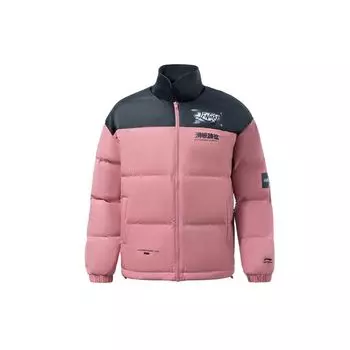 Li-Ning Свободная куртка-пуховик Color Block, мужская верхняя одежда, розовый AYMR117-5 XL