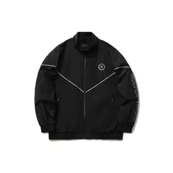 Мужская куртка свободного кроя с длинными рукавами и воротником-стойкой Li-Ning Wade Series с логотипом AJDR193-1 черного цвета XS