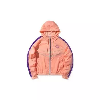 Li Ning свободная куртка с капюшоном и длинными рукавами женские куртки персиково-цветочно-розовый AFDQ128-3 S