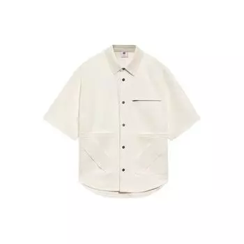 Li Ning свободная повседневная дышащая рубашка с коротким рукавом мужские рубашки бежевого цвета ASHS043-1 XL