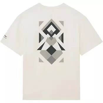 Li-Ning Свободная повседневная футболка с короткими рукавами, геометрическим узором и топами унисекс с карманами Off-White AHSS161-3 S