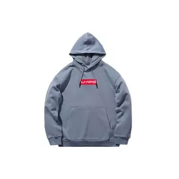 Li Ning свободная повседневная толстовка с капюшоном мужская, топы Firestone-Blue AWDP714-7 S