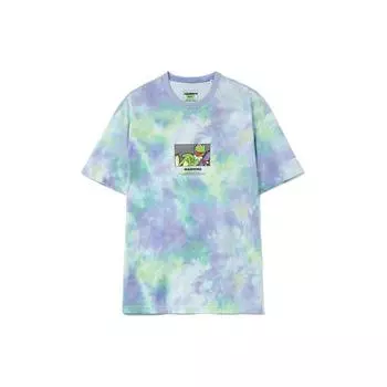 Li-Ning Свободная спортивная футболка унисекс с принтом Tie Dye, совместный бренд X Disney, синяя AHSR841-1 2XL