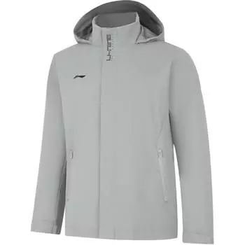 Li Ning свободная универсальная куртка с капюшоном и длинным рукавом мужские куртки серые AFDUA05-13 XL