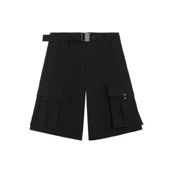 Li Ning свободные повседневные однотонные спортивные шорты-карго мужские шорты черного цвета AKSS063-2 L