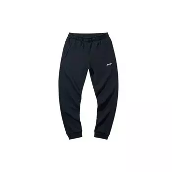 Li-Ning Свободные повседневные тренировочные брюки для бега, мужские низы, черные AKLQ327-1 M