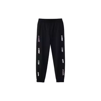 Li Ning свободные трикотажные спортивные брюки женские низ черный AKLR172-1 L