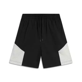 Li-Ning Свободные трикотажные вышитые эластичные спортивные шорты мужские шорты черные AKSU593-3 M