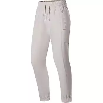 Li Ning свободный крой беговые тренировочные быстросохнущие зауженные длинные брюки трикотажные спортивные брюки женские плавки лунно-серые AYKT122-1 XL