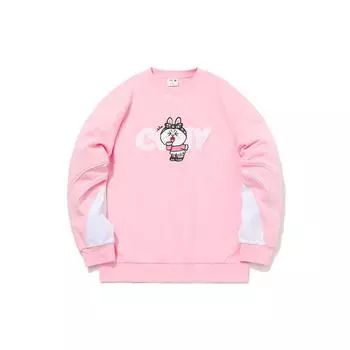 Li Ning свободный крой круглый вырез толстовка унисекс топы розовый AWDQB04-3 L