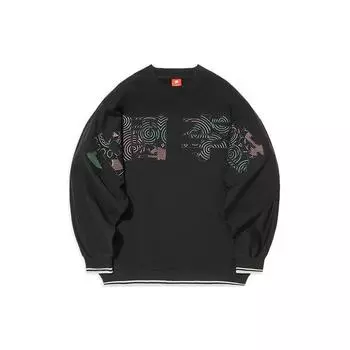 Li-Ning Свободный крой пуловер для музыкального фестиваля, топы унисекс, черный AWDS222-1 S