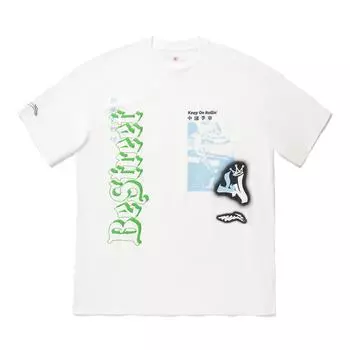 Li Ning Свободный крой Пуловер с круглым вырезом Принт с буквами Футболка с коротким рукавом Мужские топы Молочно-белый AHSU279-1 S