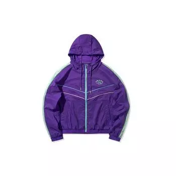 Li Ning свободный крой с капюшоном и длинными рукавами ветровка куртка женская куртки яркий-лотос-фиолетовый AFDQ128-2 S