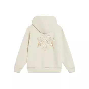 Li-Ning Свободный пуловер с вышитым принтом, женские толстовки с капюшоном, Fog-Khaki AWDT906-1 L