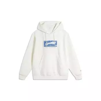 Li-Ning Свободный свитер с принтом букв, с капюшоном и длинными рукавами, мужская толстовка Off-White AWDU617 M