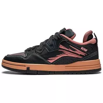 Li-Ning Synthetic Leather Comfortable Minimalist Non-Slip Shock Absorbing Low-Top Skate Shoes Men Sneakers Black AECU011-3 43