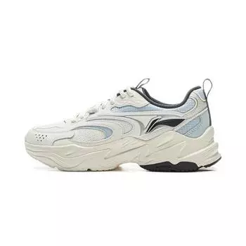 Li-Ning Synthetic Leather Mesh Retro Fashion Sports Lightweight Wear-Resistant Increased Height Low-Top Casual Shoes Women Casual Shoes AGCU546-5 35