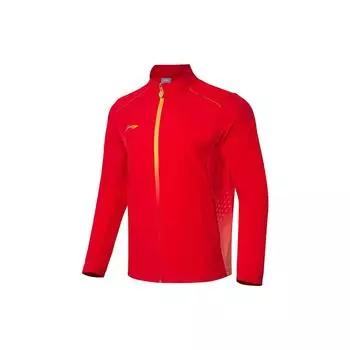 Li-Ning Table Tennis Series Letter Print Stand Collar Sports Jacket Men Jacket Crimson-Red AYYR003-1 XL