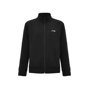 Li Ning Table Tennis Series Универсальная базовая повседневная удобная ветрозащитная толстовка с воротником-стойкой Унисекс толстовка черного цвета AWDUA23-1 L